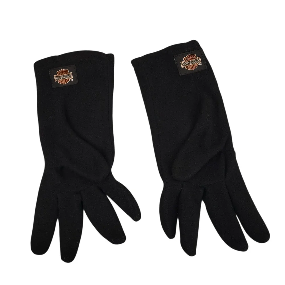 Harley Davidson Womens Gloves Bundle Leather Fingerless Fleece L & XL Black EUC